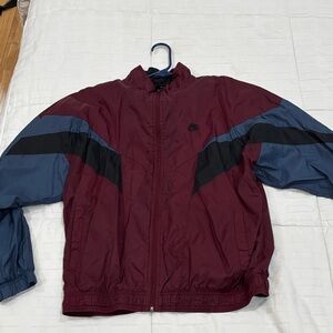 Nike Men's Burgundy and Navy Windbreaker